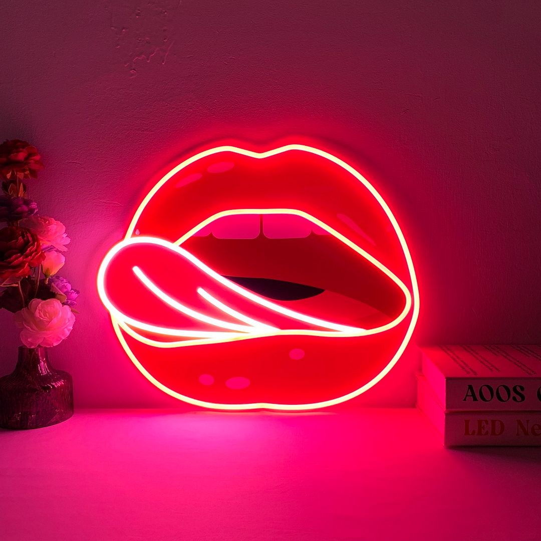 Neon Lips Light  Multi-colored LED Neon Light Art for Sale
