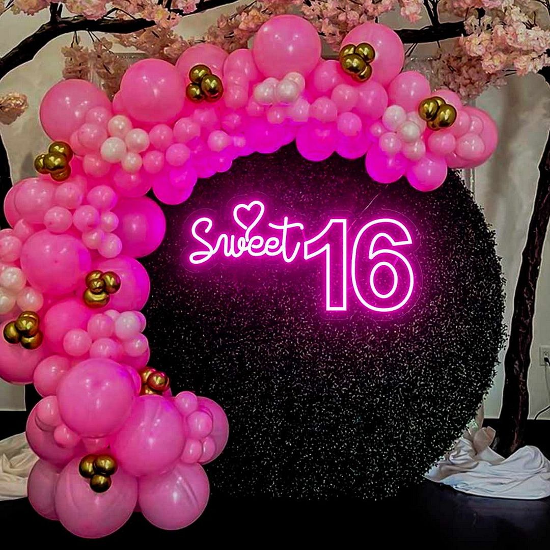 sweet 16 neon party ideas