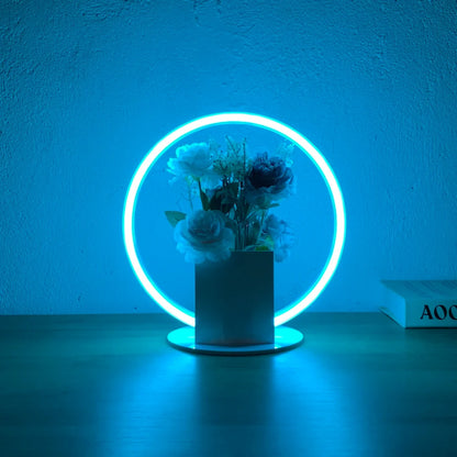 Custom Table Number Neon Signs with Vase