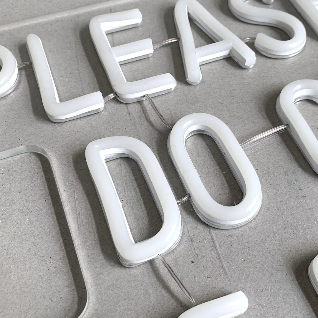 LED neon sign closeup