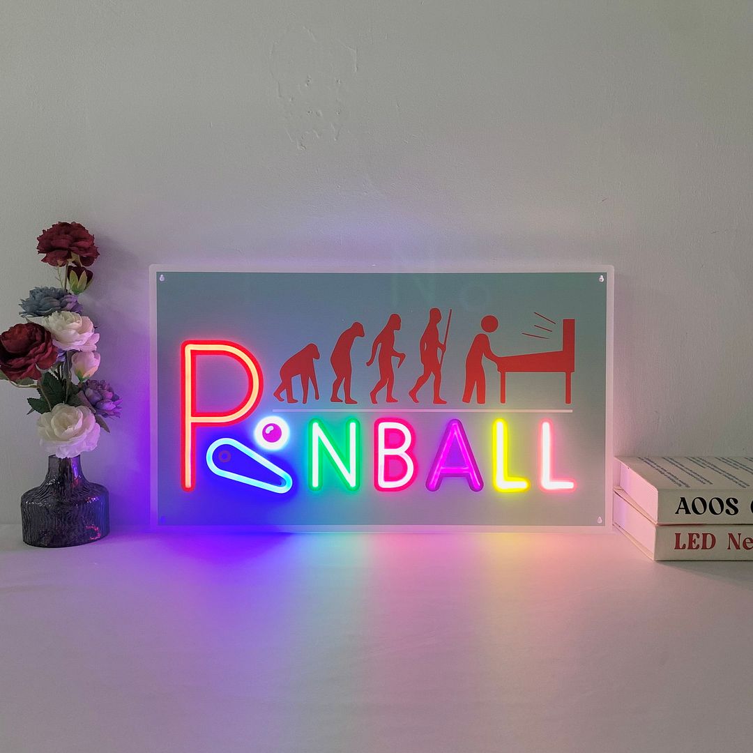 Pinball Arcade Game Room Neon Sign