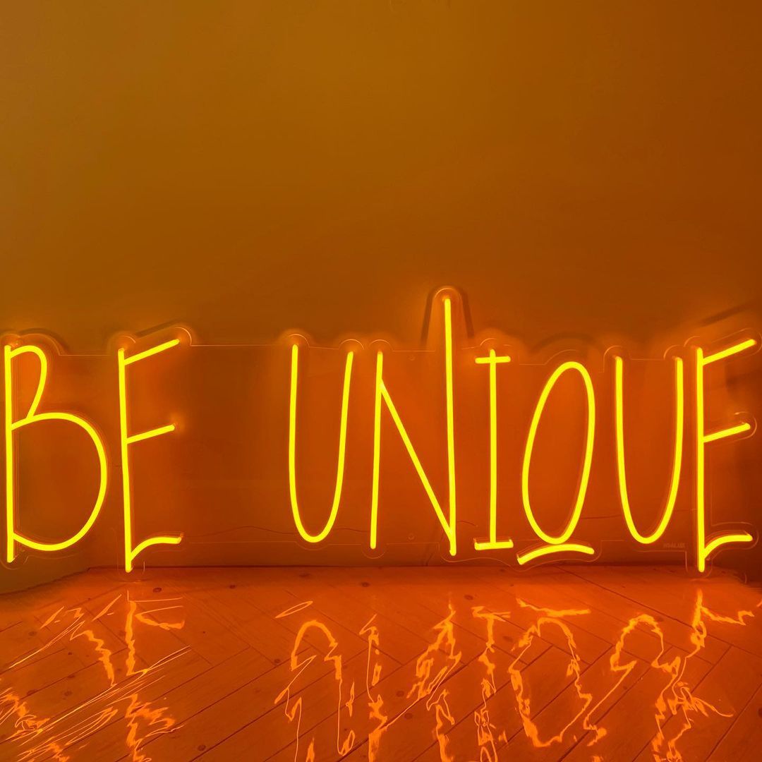Be Unique Neon Signs, Neon Lights, LED Neon Signs for Room, Bars Light Up Signs, Cool Neon Light Signs, Neon Wall Lights