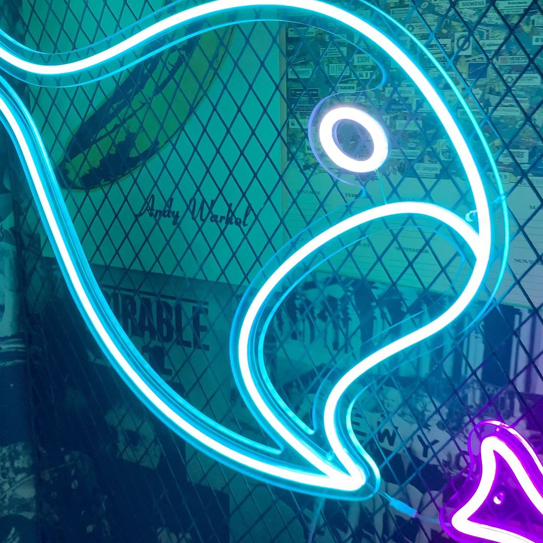 Custom Made Neon Signs, Big Fish Eats Small Fish Neon Sign, LED