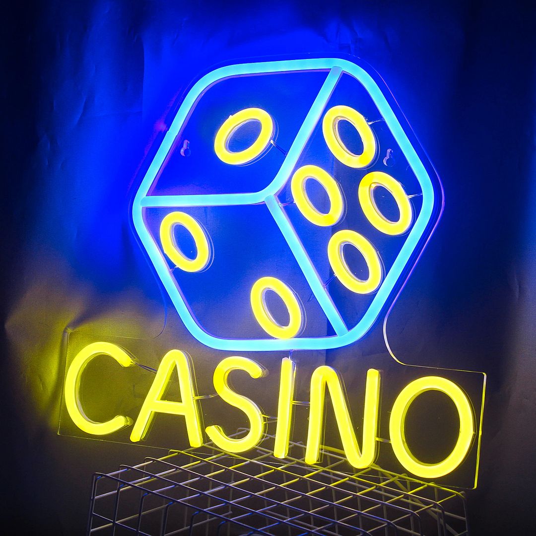 Casino Dice Game Neon Sign