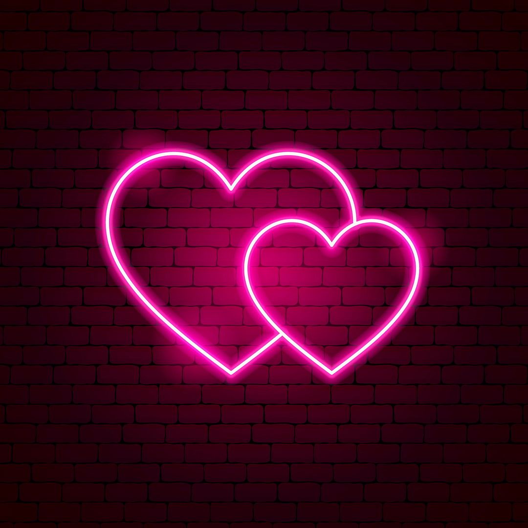 Couple Love Hearts Neon Sign