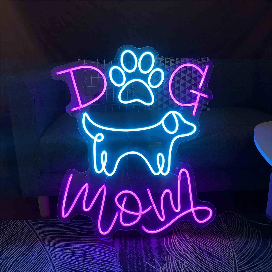 Dog Mom LED Neon Sign