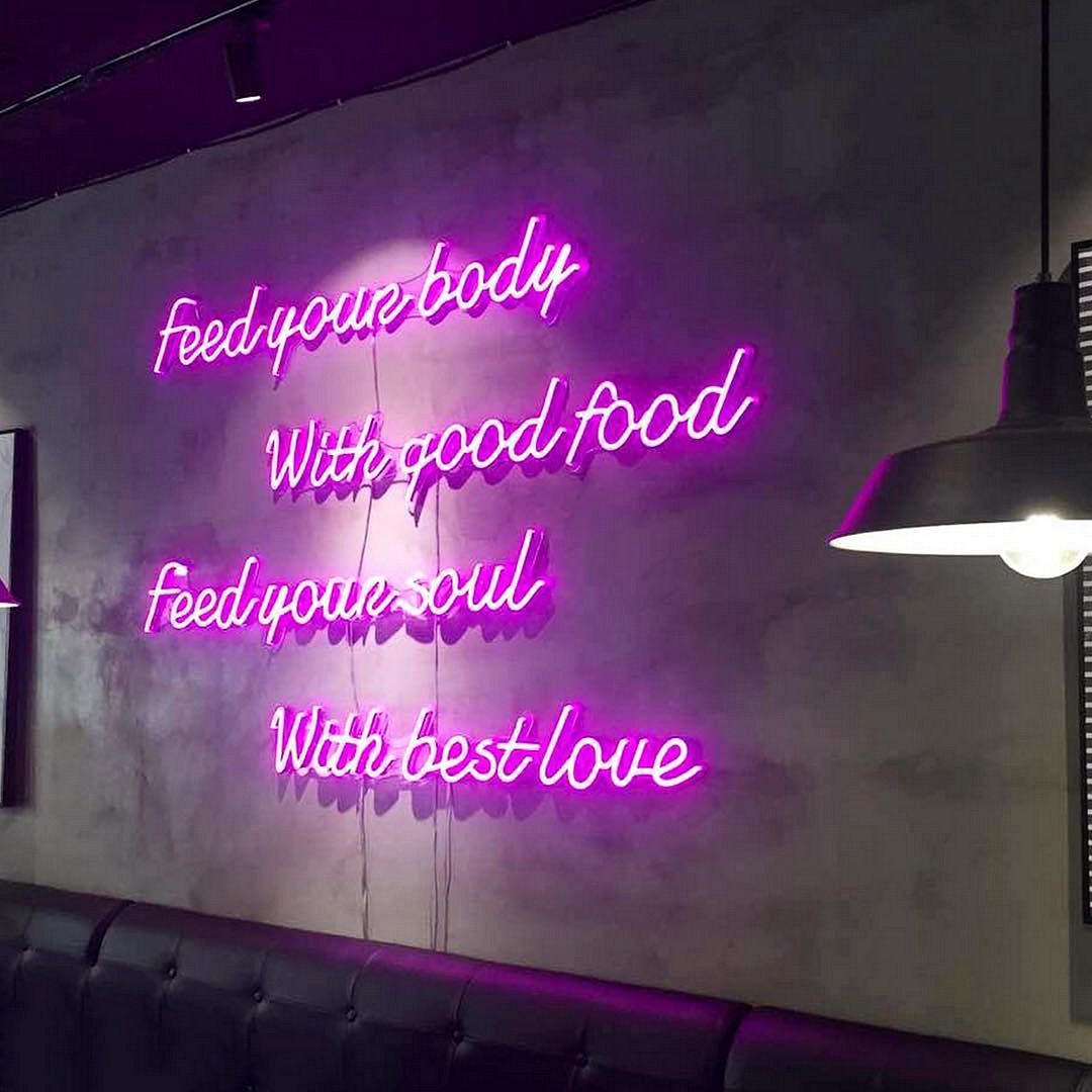 Feed Your Body With Good Food Feed Your Soul With Best Love Neon Sign