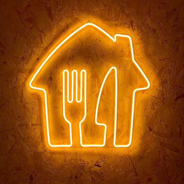 Fork Knife House Neon Signs, Neon Lights, LED Neon Signs for Room, Bars Light Up Signs, Cool Neon Light Signs, Neon Wall Lights