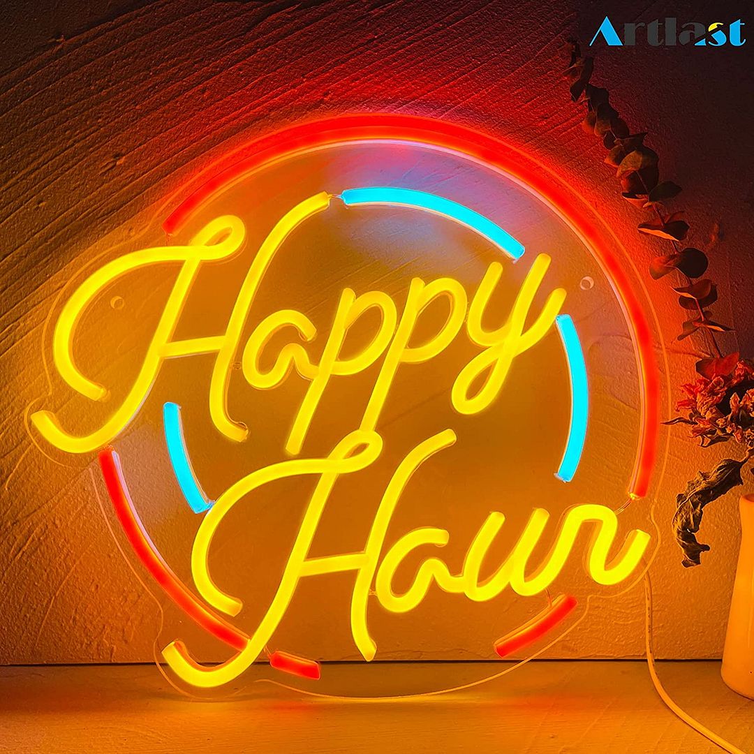 Happy Hour Neon Sign