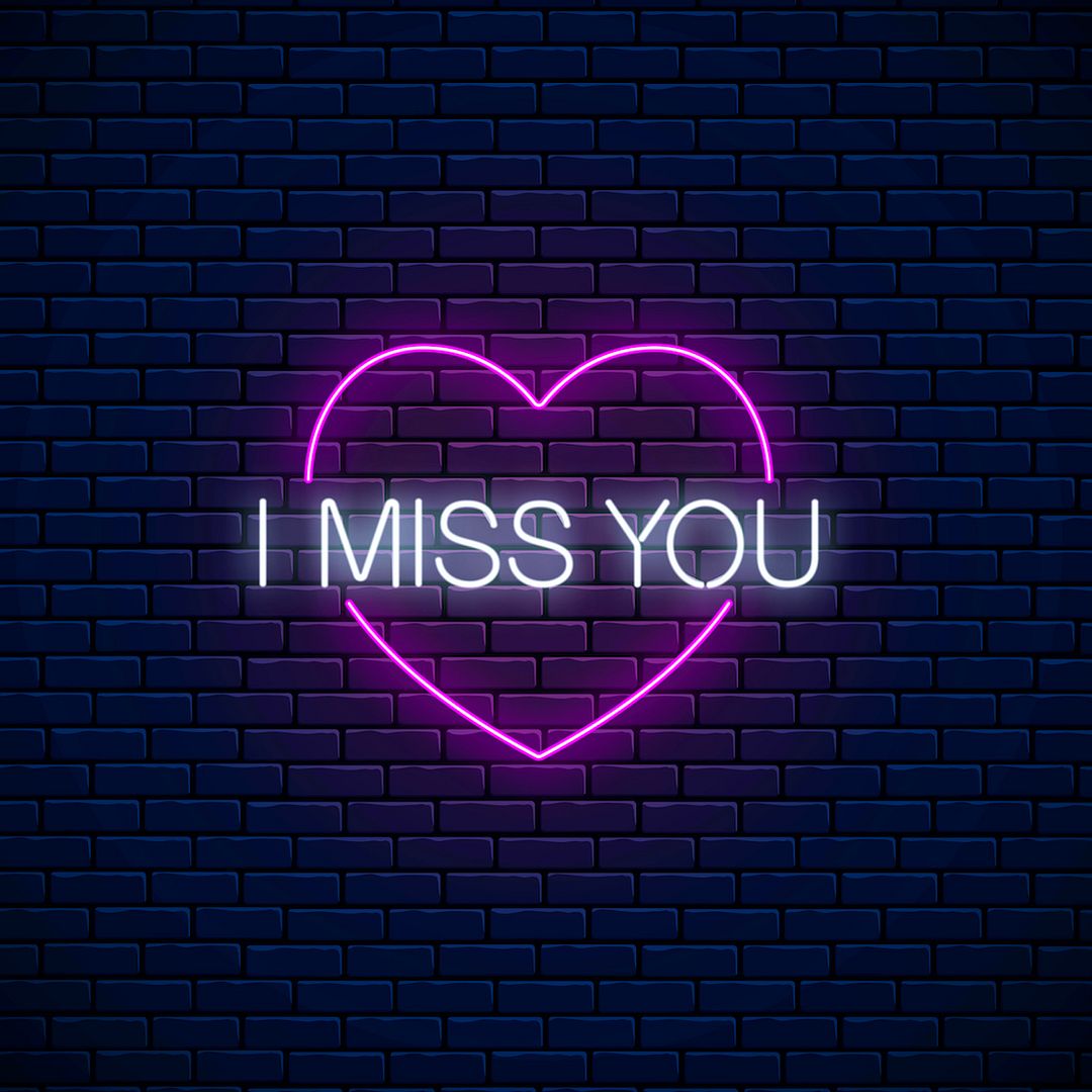 I Miss You Love Heart Neon Sign