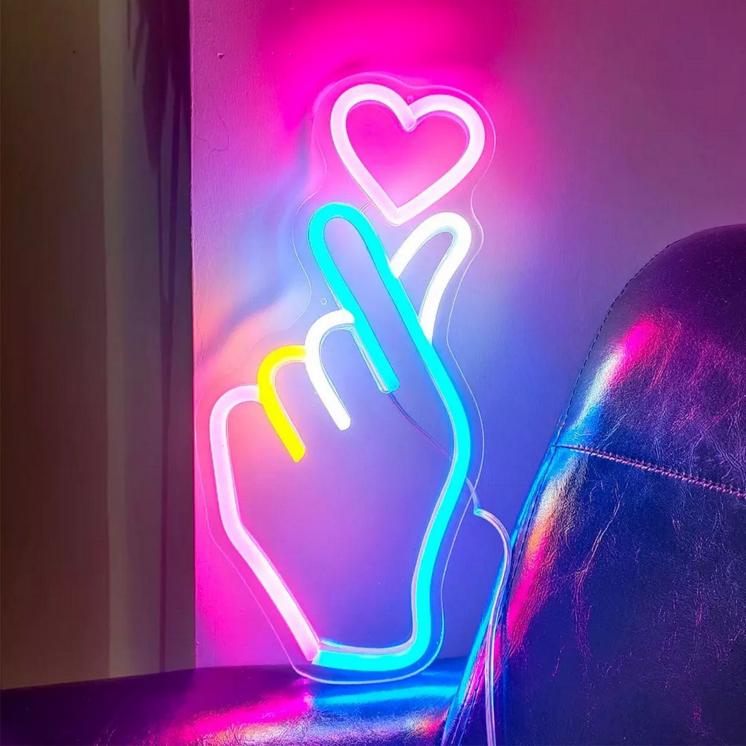 Korean Heart Gesture Neon Sign