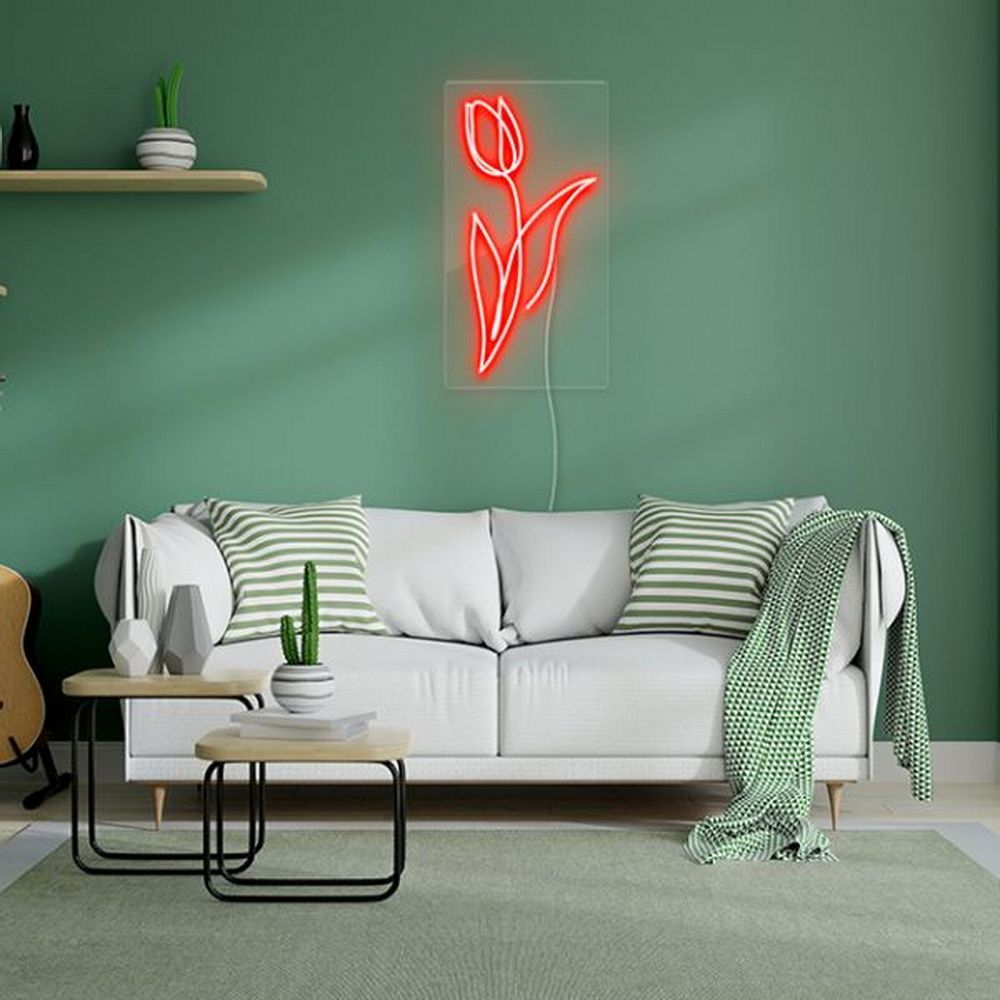 Line Art Tulip Neon Sign