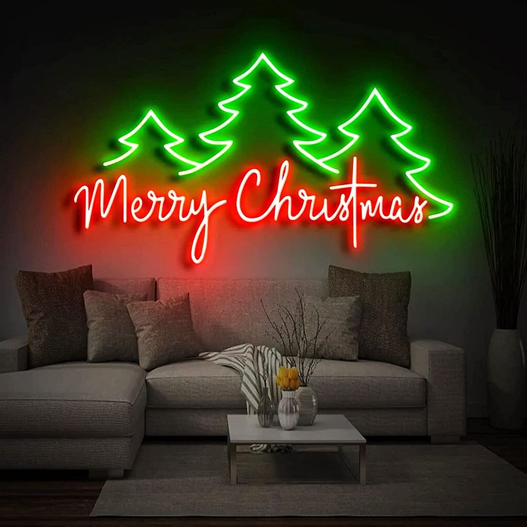 Merry Christmas Tree Neon Sign