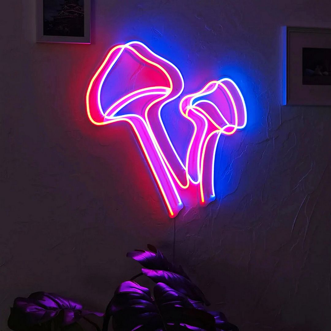 Mushrooms Room Aesthetic Neon Sign