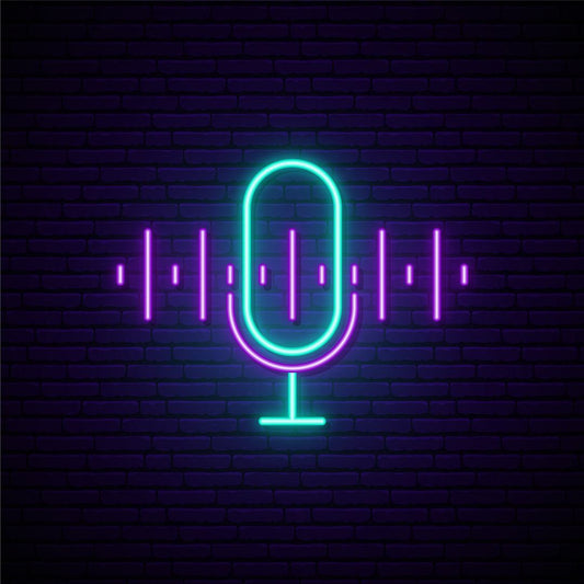 On Air Microphone Podcast Neon Sign