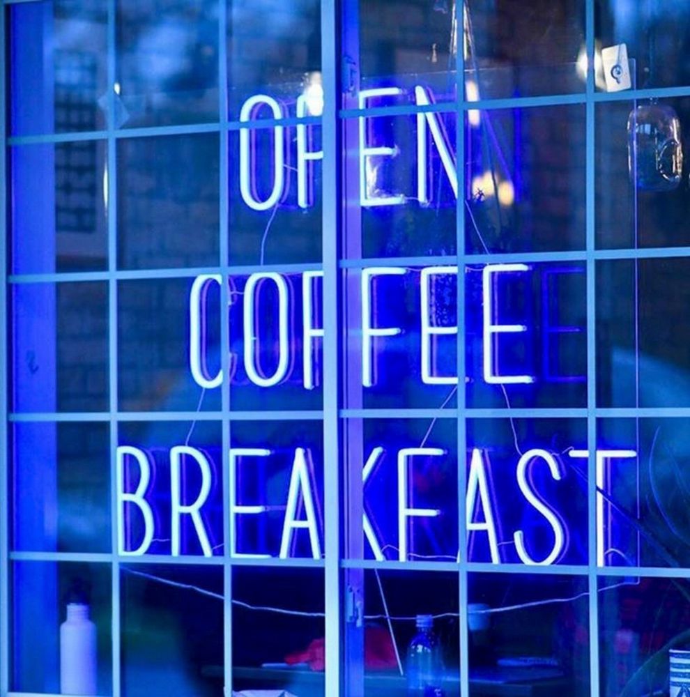 Open Coffee Breakfast Neon Sign