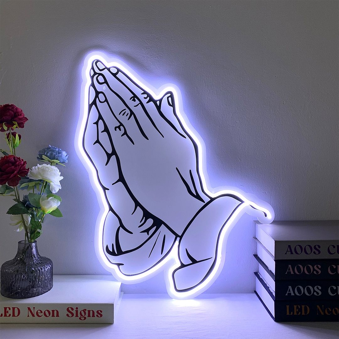 Praying Hands Neon Sign