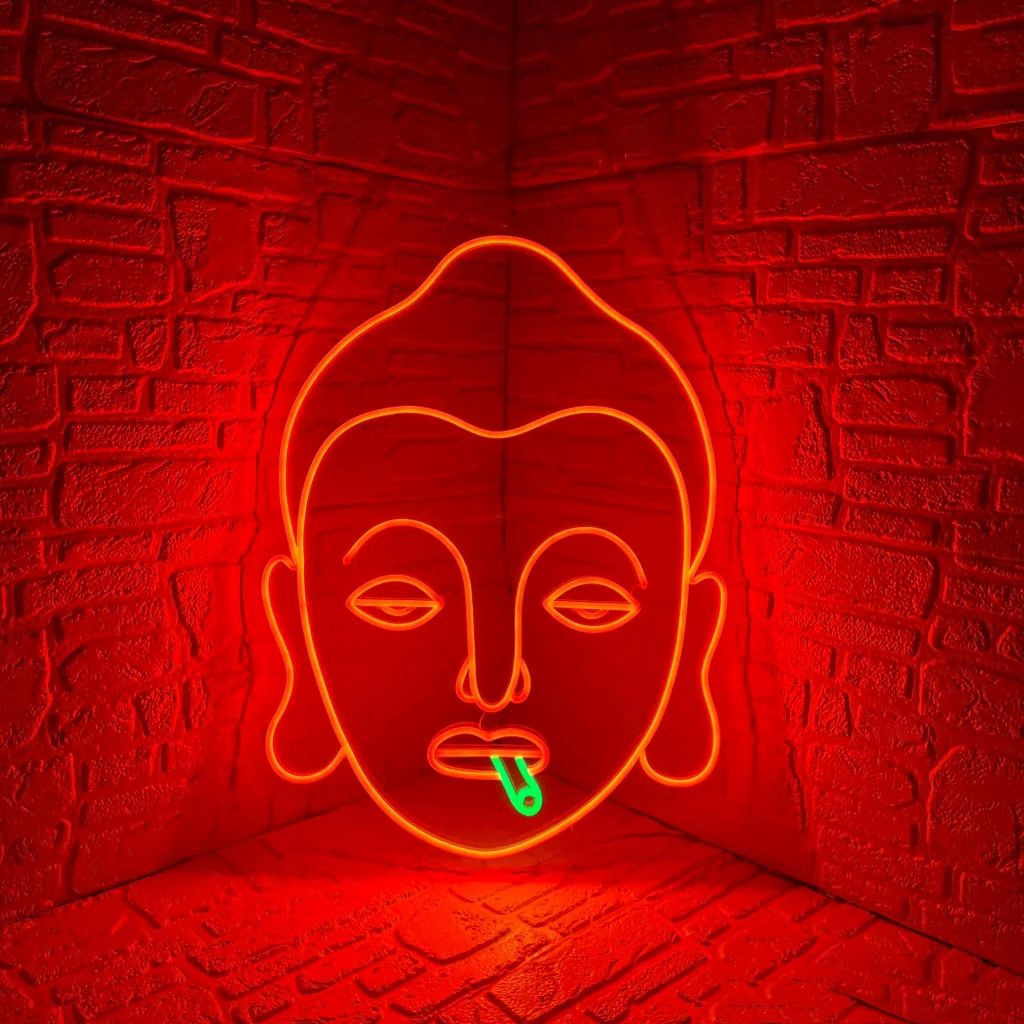 Smoking Buddha Neon Sign