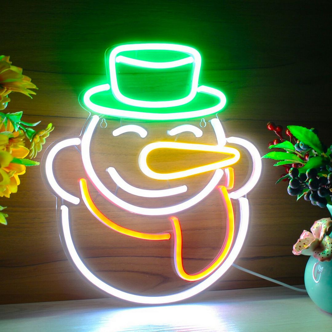 Snowman Christmas Neon Sign