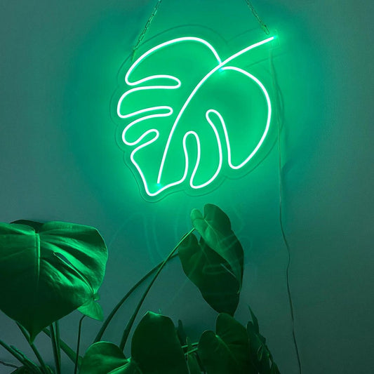 Turtle Leaf Plant Neon Sign